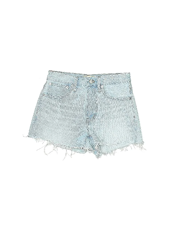 High-Rise Denim Shorts in Light Wash