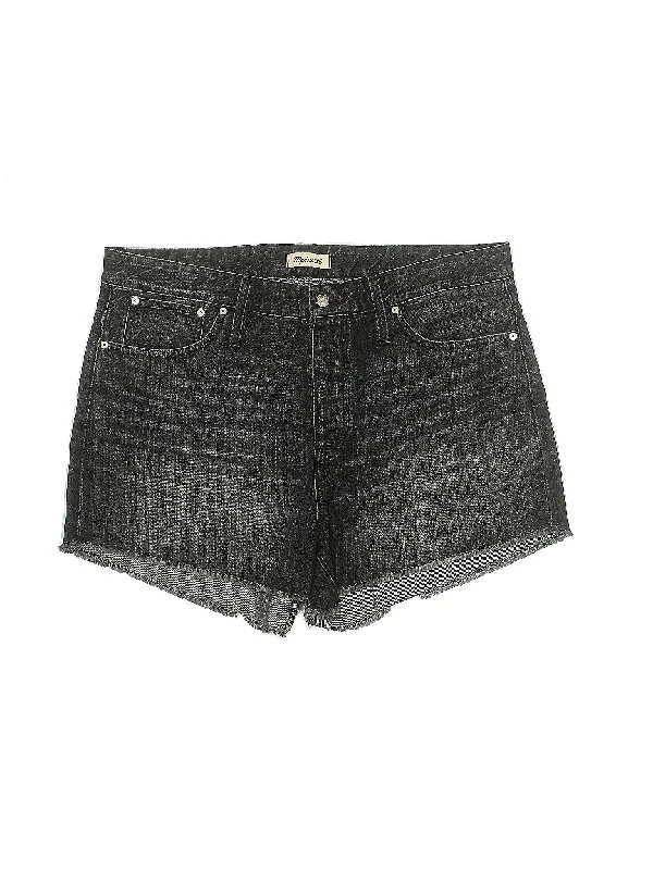 Low-Rise Denim Shorts in Dark Wash