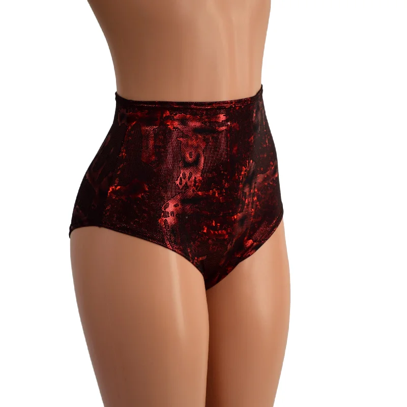 Primeval Red High Waist Siren Shorts