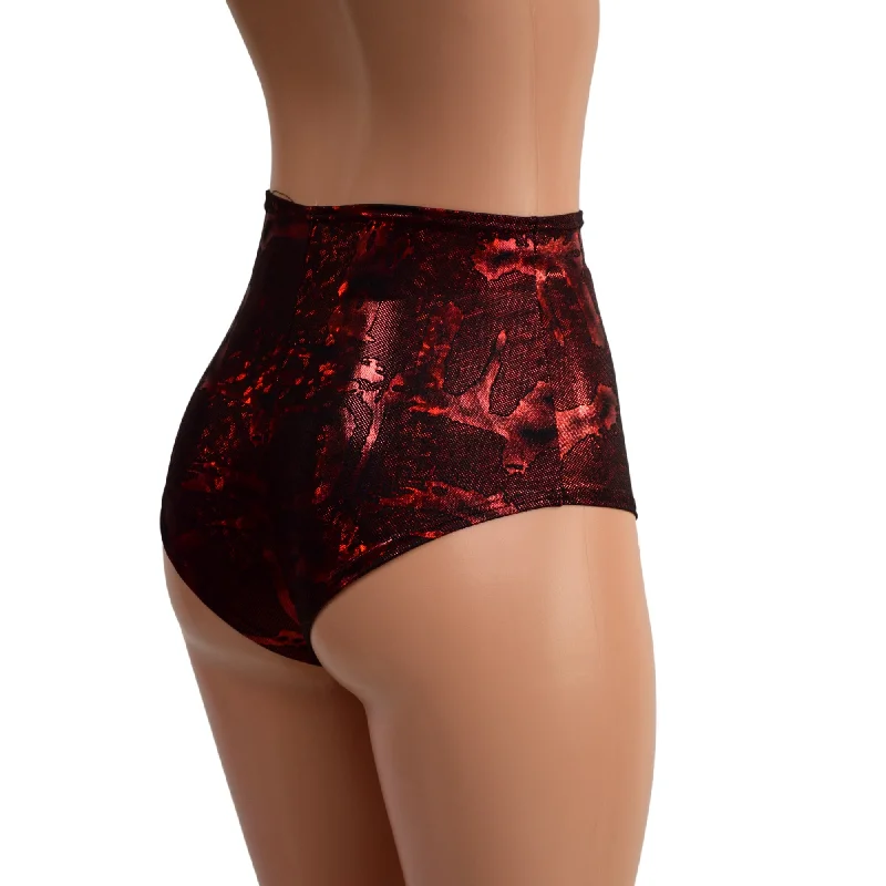 Primeval Red High Waist Siren Shorts