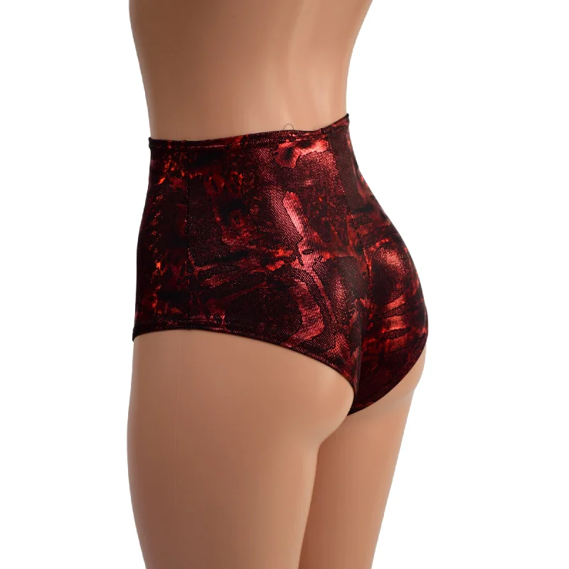 Primeval Red High Waist Siren Shorts