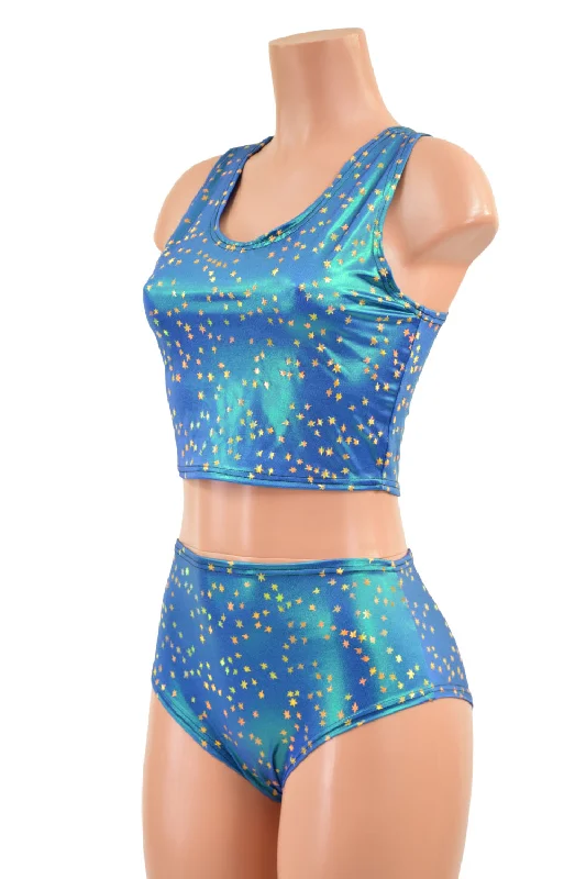 Stardust Racerback Crop Top & Midrise Siren Shorts Set