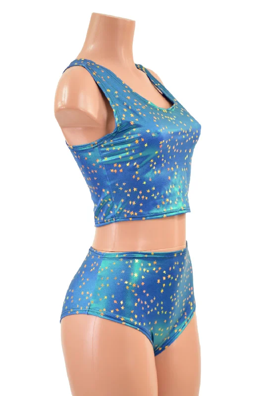 Stardust Racerback Crop Top & Midrise Siren Shorts Set