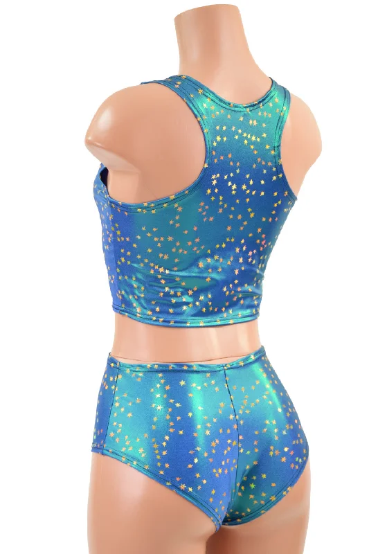 Stardust Racerback Crop Top & Midrise Siren Shorts Set