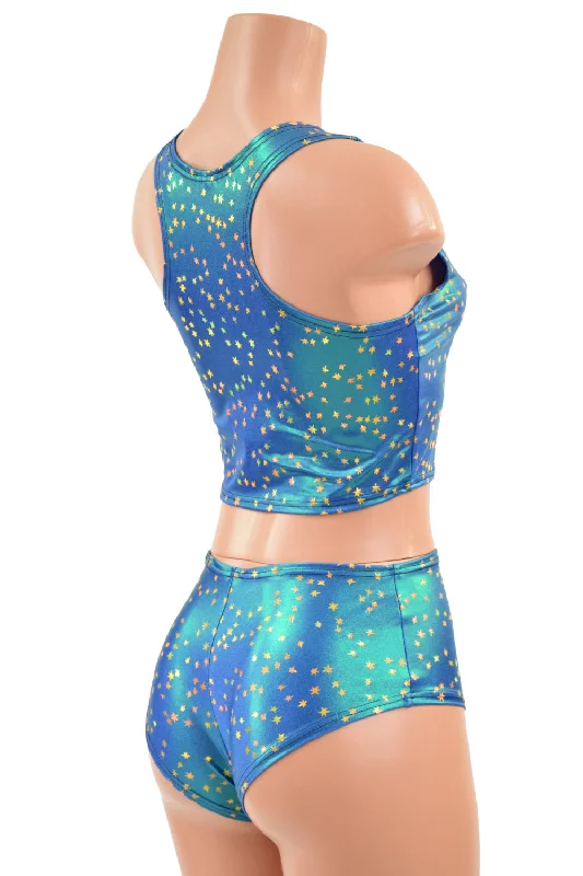 Stardust Racerback Crop Top & Midrise Siren Shorts Set