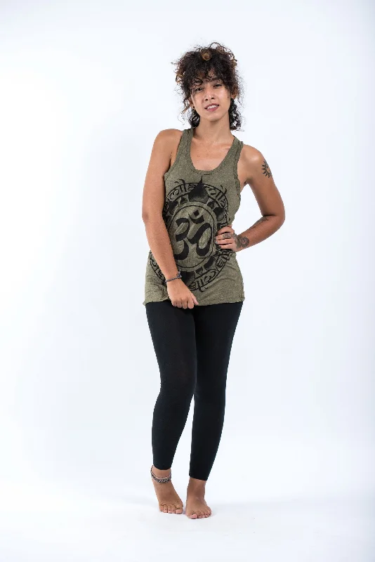 Womens Infinitee Om Tank Top in Green