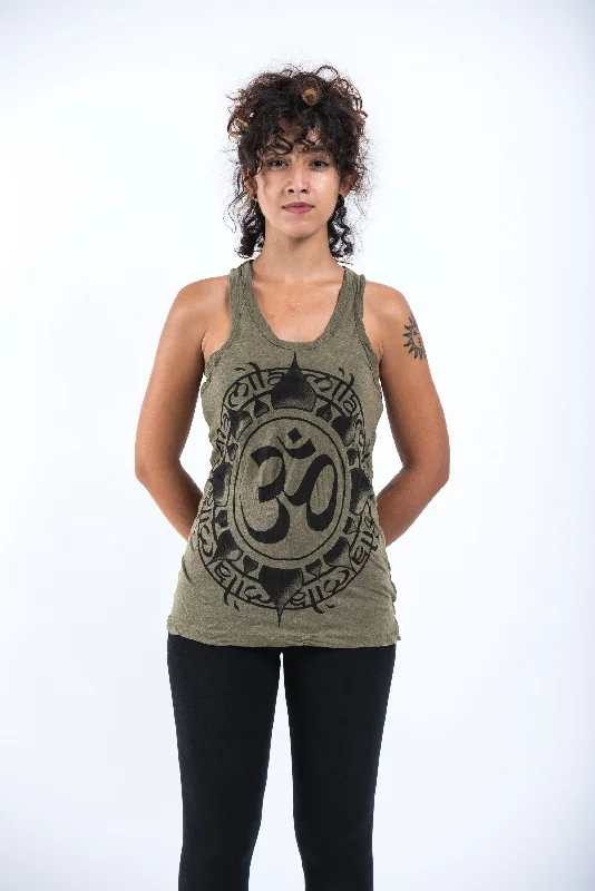 Womens Infinitee Om Tank Top in Green