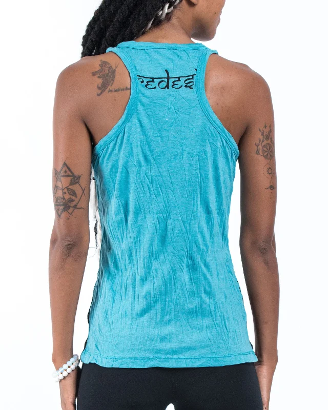 Womens Tree of Life Tank Top in Turquoise