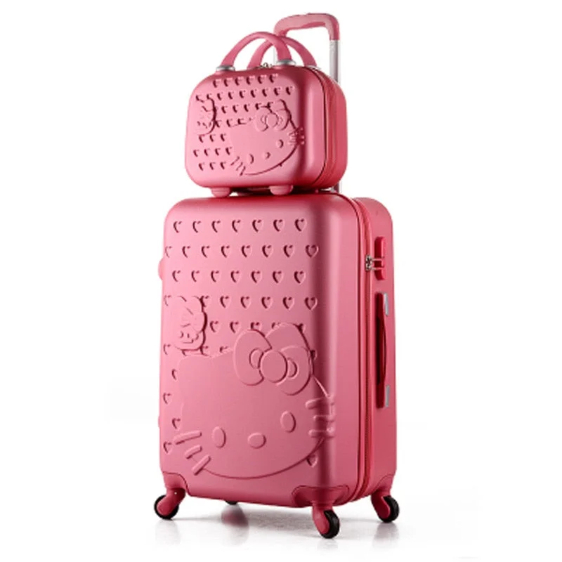 Adjustable Luggage Straps in Pink with Reflective Stripes for Night Travel14+24 Inch Pink Women Cartoon Hello Kitty Suitcase Set,Spinner Rolling Luggage Sets,Trolley Luggage Adjustable Luggage Straps in Pink with Reflective Stripes for Night Travel14+24 Inch Pink Women Cartoon Hello Kitty Suitcase Set,Spinner Rolling Luggage Sets,Trolley Luggage