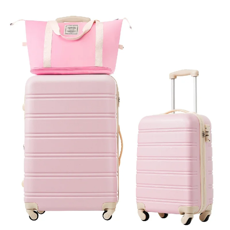 Detachable Travel Bag Shoulder Straps in Beige with Cushioned Pads20''+28'' Suitcase+Travel Bag 3-Piece Luggage Sets, ABS Hardshell Lightweight Luggage with Spinner Wheels and TSA Lock Detachable Travel Bag Shoulder Straps in Beige with Cushioned Pads20''+28'' Suitcase+Travel Bag 3-Piece Luggage Sets, ABS Hardshell Lightweight Luggage with Spinner Wheels and TSA Lock