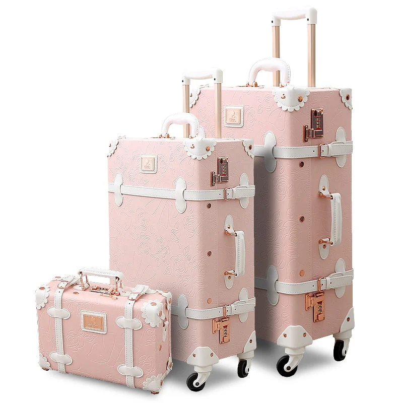 Compression Packing Cubes in Black and White for Saving Luggage Space3Pcs/Set Spinner Wheels Vintage Pink Pu Leather Embossed Suitcase Women Trunk Vintage Luggages Compression Packing Cubes in Black and White for Saving Luggage Space3Pcs/Set Spinner Wheels Vintage Pink Pu Leather Embossed Suitcase Women Trunk Vintage Luggages