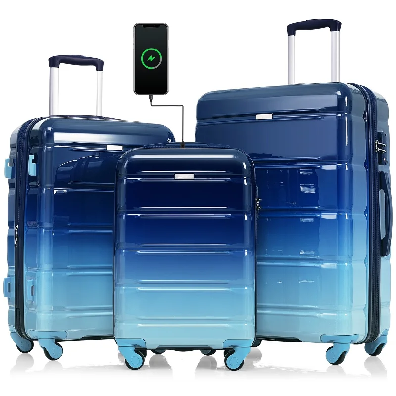 Women's Travel - Friendly Backpack Rain Covers in Transparent MaterialAirline Certified Carry-on Luggage Set of 3 with Cup Holder and USB Port Women's Travel - Friendly Backpack Rain Covers in Transparent MaterialAirline Certified Carry-on Luggage Set of 3 with Cup Holder and USB Port