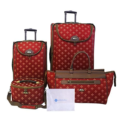 Women's Travel Makeup Bags with Mirror in Pink and BlackAmerican Flyer Bennington 5-Piece Luggage Set, Red Women's Travel Makeup Bags with Mirror in Pink and BlackAmerican Flyer Bennington 5-Piece Luggage Set, Red