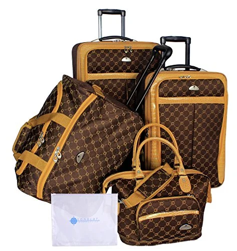 Waterproof Travel Duffel Bag Covers in Black for Protecting Your LuggageAmerican Flyer Clair 5-Piece Luggage Set, Chocolate Gold
