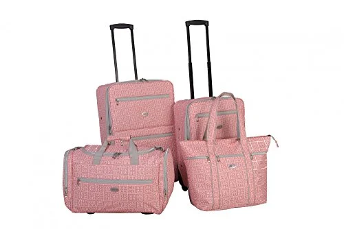 Compression Packing Cubes in Black and White for Saving Luggage SpaceAmerican Flyer Greek Key 4-Piece Rolling Luggage Set, Coral Compression Packing Cubes in Black and White for Saving Luggage SpaceAmerican Flyer Greek Key 4-Piece Rolling Luggage Set, Coral