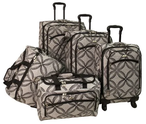 Anti - Theft Crossbody Travel Bags with RFID Protection in Gray for City TripsAmerican Flyer Luggage Silver Clover 5 Piece Set Spinner, Black Gray, One Size Anti - Theft Crossbody Travel Bags with RFID Protection in Gray for City TripsAmerican Flyer Luggage Silver Clover 5 Piece Set Spinner, Black Gray, One Size