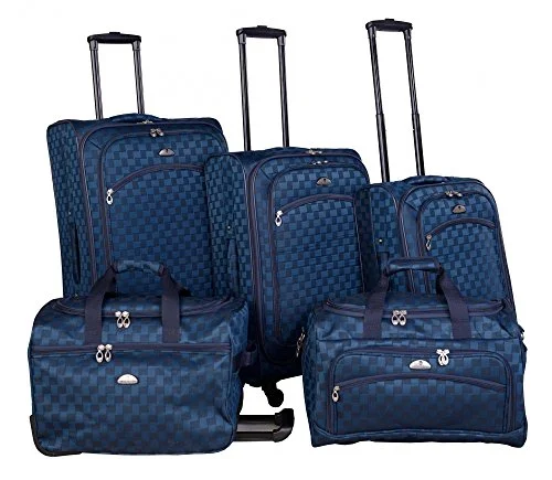 Waterproof Travel Duffel Bag Covers in Black for Protecting Your LuggageAmerican Flyer Madrid 5 Piece Spinner Luggage Set (Black Blue) Waterproof Travel Duffel Bag Covers in Black for Protecting Your LuggageAmerican Flyer Madrid 5 Piece Spinner Luggage Set (Black Blue)
