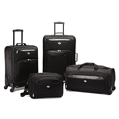 Women's Travel - Friendly Backpack Rain Covers in Transparent MaterialAmerican Tourister Brookfield 4 Piece Set, Black, One Size Women's Travel - Friendly Backpack Rain Covers in Transparent MaterialAmerican Tourister Brookfield 4 Piece Set, Black, One Size