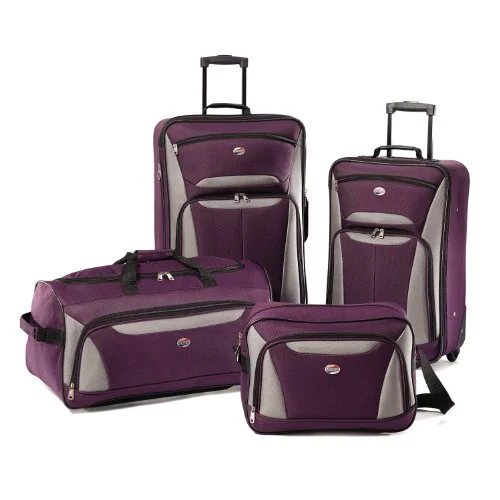Expandable Travel Toiletry Bags in Clear Plastic for Easy Airport ScreeningAmerican Tourister Luggage Fieldbrook Ii 4 Piece Set, Purple/Grey, One Size Expandable Travel Toiletry Bags in Clear Plastic for Easy Airport ScreeningAmerican Tourister Luggage Fieldbrook Ii 4 Piece Set, Purple/Grey, One Size