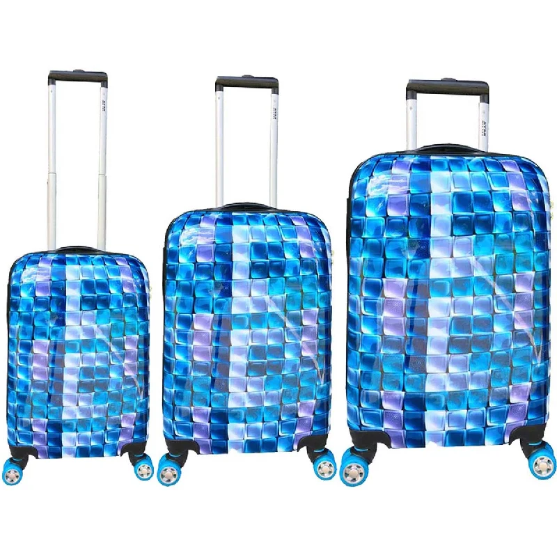 Lightweight Nylon Travel Organizer Pouches in Multicolor for Neat PackingAtm 3D Blue 3 Piece Spinner Set