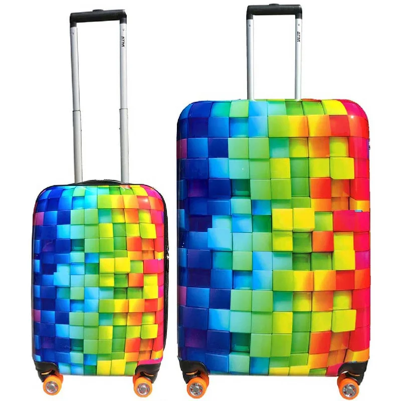 Expandable Travel Toiletry Bags in Clear Plastic for Easy Airport ScreeningAtm 3D Rainbow 2 Piece Spinner Set Expandable Travel Toiletry Bags in Clear Plastic for Easy Airport ScreeningAtm 3D Rainbow 2 Piece Spinner Set