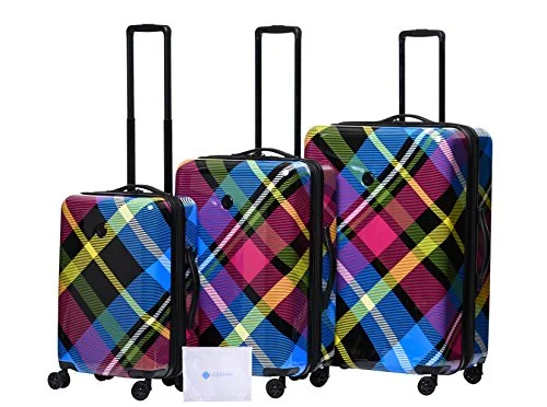 Women's Travel Makeup Bags with Mirror in Pink and BlackBody Glove Crisscross 4-Piece Hardside Spinner Set (22",26" 29",311 Bag), Multi Women's Travel Makeup Bags with Mirror in Pink and BlackBody Glove Crisscross 4-Piece Hardside Spinner Set (22",26" 29",311 Bag), Multi