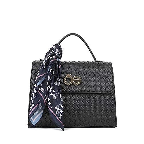 Lightweight Nylon Travel Organizer Pouches in Multicolor for Neat PackingCloe Knitted-like Briefcase bag with Floral Print Scarf in Black Color Lightweight Nylon Travel Organizer Pouches in Multicolor for Neat PackingCloe Knitted-like Briefcase bag with Floral Print Scarf in Black Color