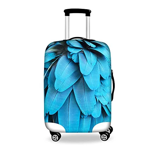 Compression Packing Cubes in Black and White for Saving Luggage SpaceFreewander Luggage Tag Washable Luggage Covers Travel Elastic Suitcase Skin (Medium(22''-26'')