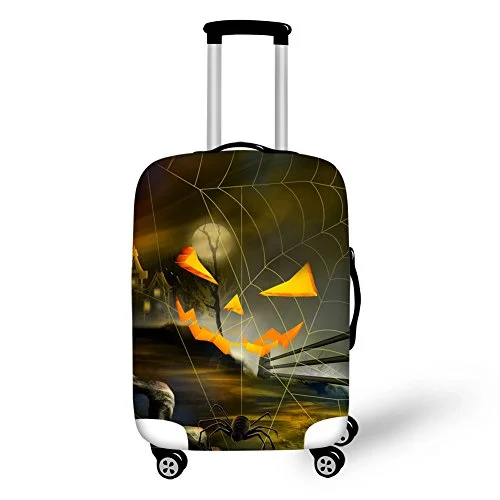 Leather - Trimmed Travel Laptop Sleeves in Burgundy for ProtectionHalloween Grimace Pumpkin Printing Travel Luggage Covers Suitcase Protector