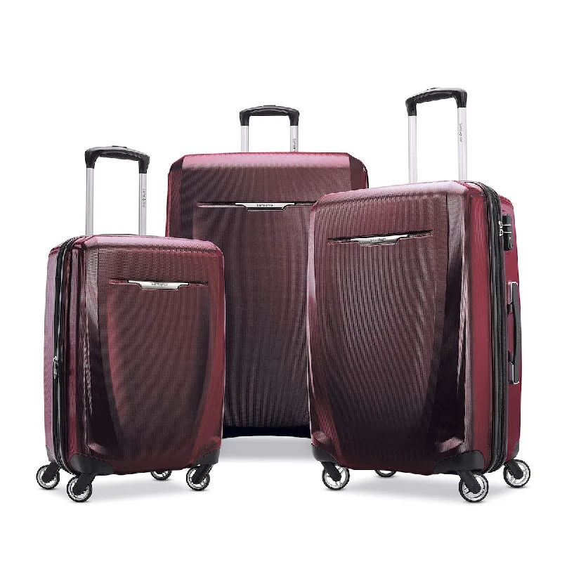 Travel - Size Toiletry Bottles with Leak - Proof Caps in ClearHardside Expandable Luggage with Spinners, Burgundy, 3-Piece Set (20/25/28) Travel - Size Toiletry Bottles with Leak - Proof Caps in ClearHardside Expandable Luggage with Spinners, Burgundy, 3-Piece Set (20/25/28)
