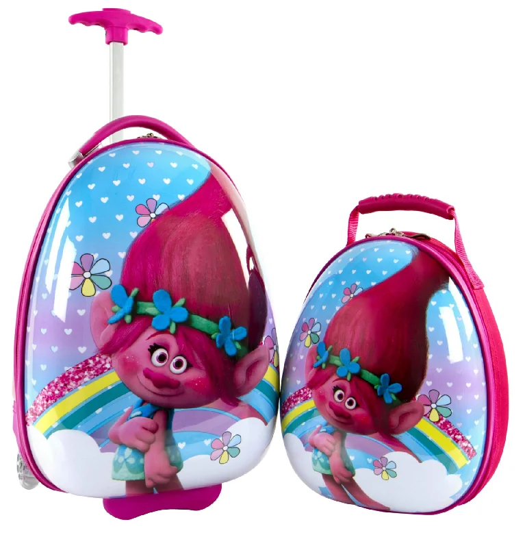 Women's Travel Makeup Bags with Mirror in Pink and BlackHeys America Dreamworks Trolls Luggage With Backpack Women's Travel Makeup Bags with Mirror in Pink and BlackHeys America Dreamworks Trolls Luggage With Backpack