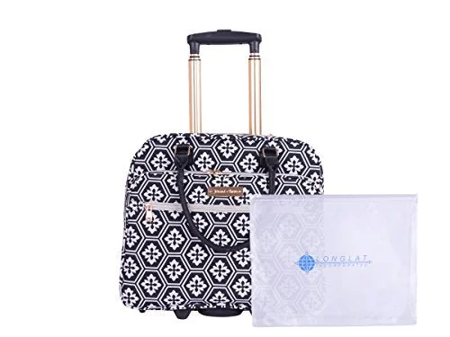 Travel Bag ID Card Holders in Clear Vinyl with LanyardsJenni Chan Adra 2-Piece Set Business 311 Bag Travel Tote, Black/White, One Size Travel Bag ID Card Holders in Clear Vinyl with LanyardsJenni Chan Adra 2-Piece Set Business 311 Bag Travel Tote, Black/White, One Size
