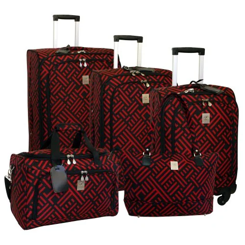 Travel - Size Toiletry Bottles with Leak - Proof Caps in ClearJenni Chan Signature 5 Piece Luggage Set, Black/Red, One Size Travel - Size Toiletry Bottles with Leak - Proof Caps in ClearJenni Chan Signature 5 Piece Luggage Set, Black/Red, One Size