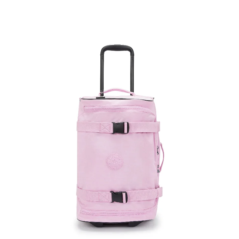 Detachable Travel Bag Shoulder Straps in Beige with Cushioned PadsKipling Aviana Small Rolling Carry-On Luggage - Blooming Pink
