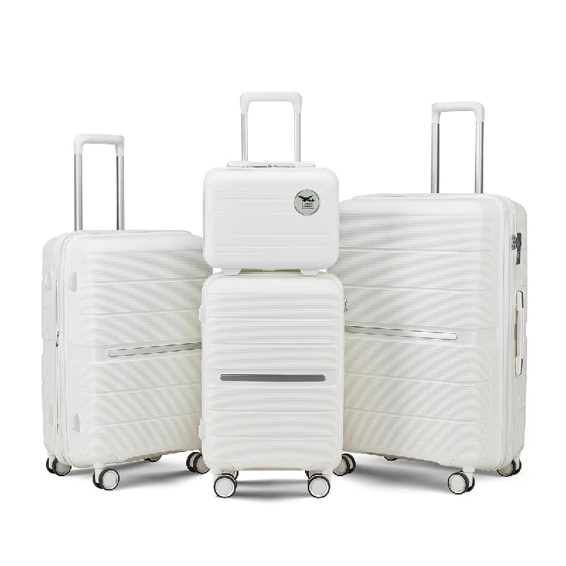 Hanging Travel Toiletry Bags with Multiple Pockets in TealLuggage 4 Piece Set, PP Expandable Hardside Lightweight Luggage Set Clearance Suitcases (14/20/24/28) Hanging Travel Toiletry Bags with Multiple Pockets in TealLuggage 4 Piece Set, PP Expandable Hardside Lightweight Luggage Set Clearance Suitcases (14/20/24/28)