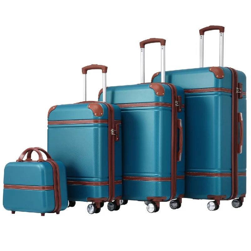 Women's TSA - Approved Luggage Locks in Rose Gold for Secure TravelLuggage 4 Piece Set Suitcase Spinner Hardshell Lightweight TSA Lock