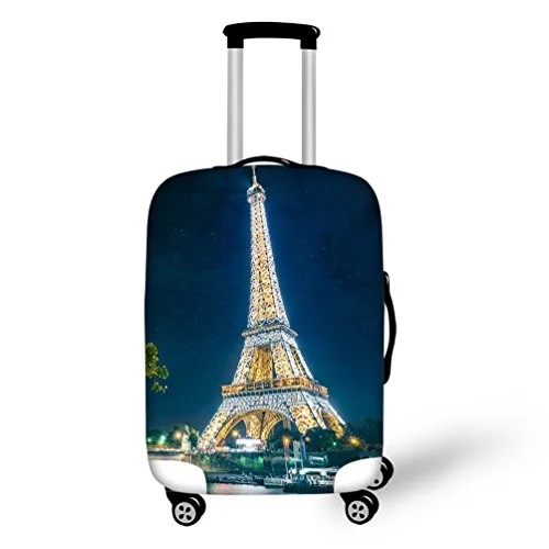 Travel - Size Toiletry Bottles with Leak - Proof Caps in ClearLuggage Cover With Romantic Eiffel Tower Printed Personalised Suitcase Protector