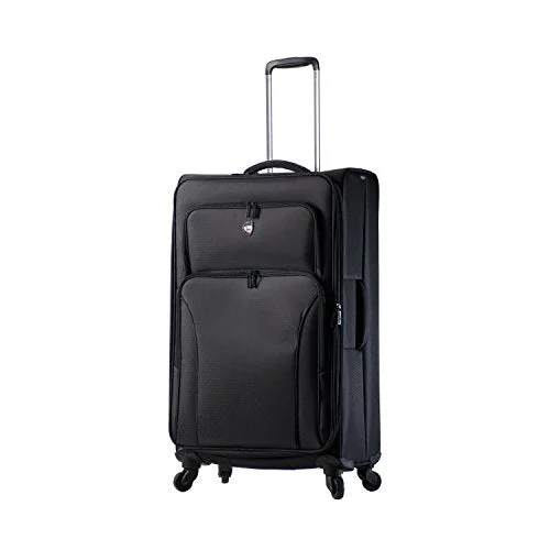 Detachable Travel Bag Shoulder Straps in Beige with Cushioned PadsMia Toro Italy Elio Softside 28 Inch Spinner Luggage, Black