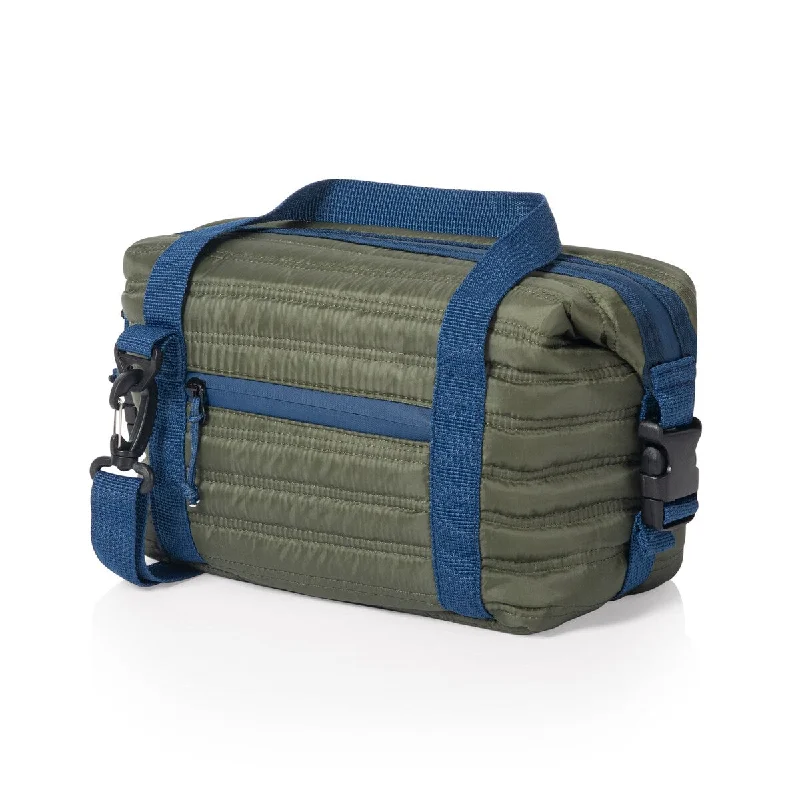 Travel Neck Pillow Covers in Soft Fleece in Gray for ComfortOniva Midday Quilted Washable Insulated Lunch Bag, (Olive Green) - Green