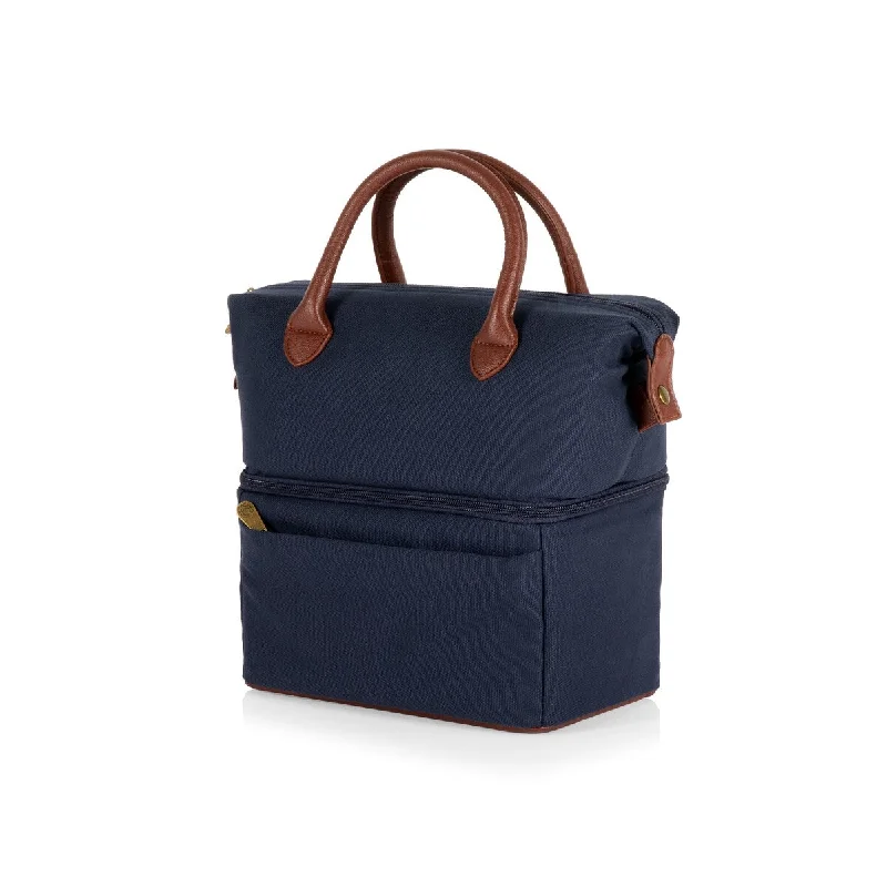 Travel - Size Toiletry Bottles with Leak - Proof Caps in ClearOniva Urban Lunch Bag Cooler, (Blue with Brown Accents) - Blue