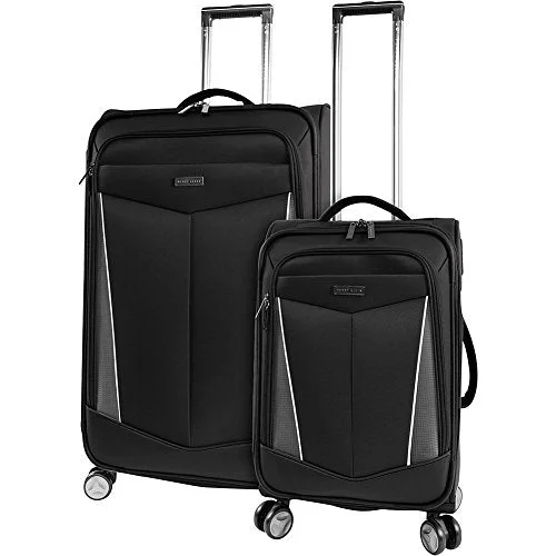 Detachable Travel Bag Shoulder Straps in Beige with Cushioned PadsPerry Ellis Luggage Glenwood 2 Piece Set Expandable Suitcase With Spinner Wheels, Black