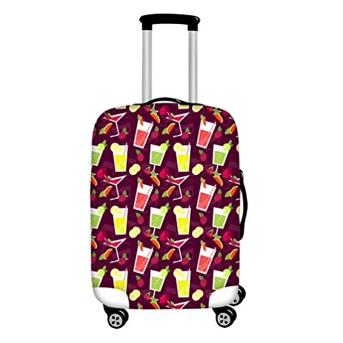 Waterproof Travel Duffel Bag Covers in Black for Protecting Your LuggagePersonalised Luggage Cover Desserts Printed Suitcase Protector