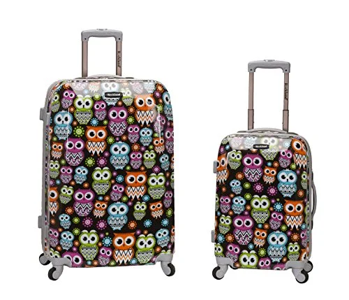 Travel Neck Pillow Covers in Soft Fleece in Gray for ComfortRockland 2 Piece Upright Luggage Set, Owl, One Size