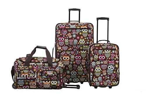 Compact Travel Umbrella Pouches in Navy Blue for Easy StorageRockland 3 Piece Luggage Set, Owl, One Size