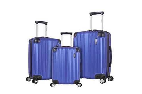 Travel - Size Toiletry Bottles with Leak - Proof Caps in ClearRockland Hardside Spinner 3-Piece Luggage Set, Blue