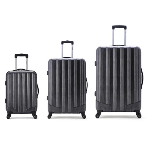 Expandable Travel Toiletry Bags in Clear Plastic for Easy Airport ScreeningRockland Luggage 3 Piece Metallic Upright Set, Carbon, Medium