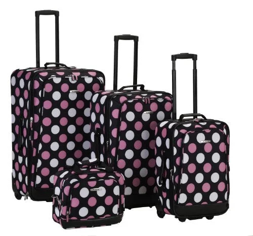 Compact Travel Umbrella Pouches in Navy Blue for Easy StorageRockland Luggage 4 Piece Printed Luggage Set, Mulpink Dots, Medium