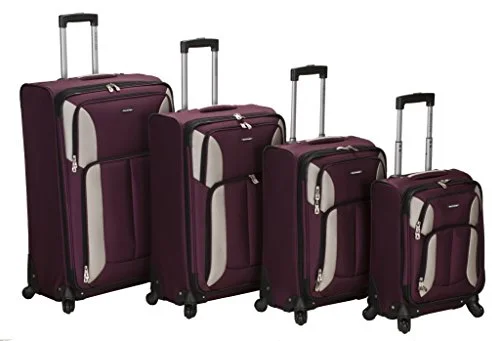 Lightweight Nylon Travel Organizer Pouches in Multicolor for Neat PackingRockland Luggage Impact Spinner 4 Piece Luggage Set, Burgundy, One Size