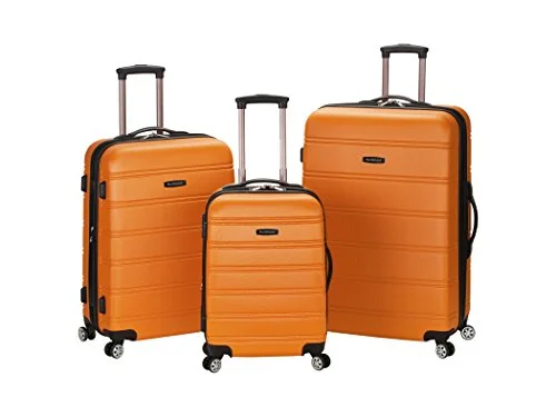 Leather - Trimmed Travel Laptop Sleeves in Burgundy for ProtectionRockland Luggage Melbourne 3 Piece  Set, Orange, Medium