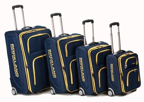 Expandable Travel Toiletry Bags in Clear Plastic for Easy Airport ScreeningRockland Luggage Varsity Polo Equipment 4 Piece Luggage Set, Navy, One Size